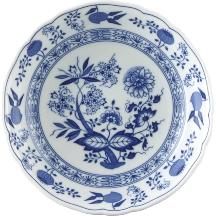 Salatteller tief 19 cm Blau Zwiebelmuster Hutschenreuther Vorspeisenteller - Mikrowelle geeignet, Spülmaschinenfest