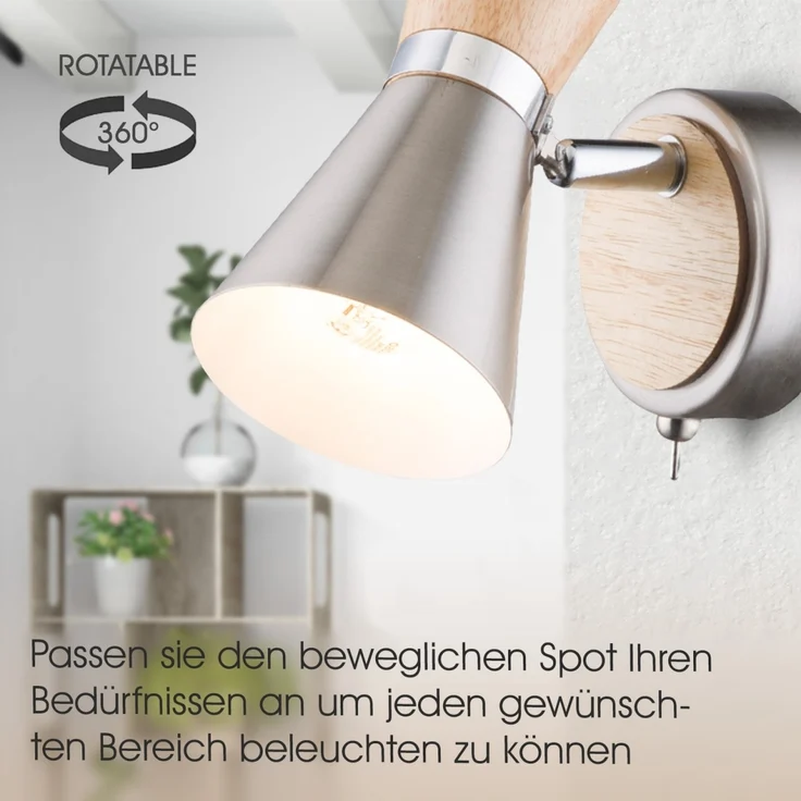 Wandstrahler SET mit Leuchtmittel LED Wandleuchte Schalter inkl. Pflegetuch – Bild 5