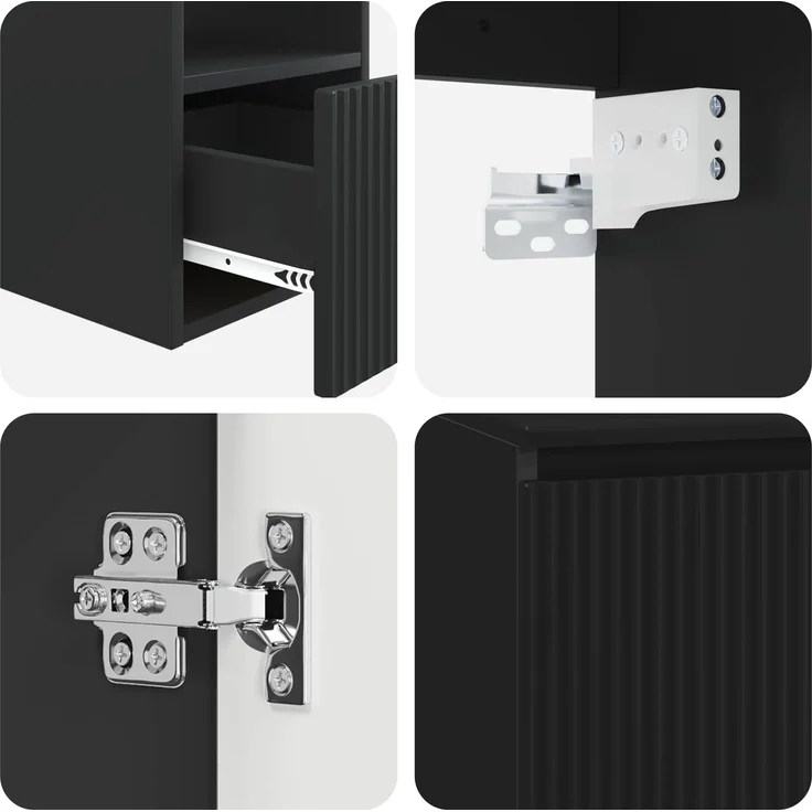 vidaXL Badezimmerschrank-Set 2 stk. Schwarz 83 x 35 x 80 cm 3404065 – Bild 7