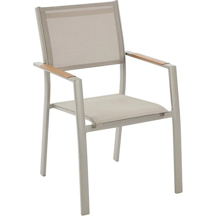 Vente-unique - Set mit 2 stapelbaren Gartensesseln aus Aluminium und Textilene - Taupe - MACILA von MYLIA – Bild 6