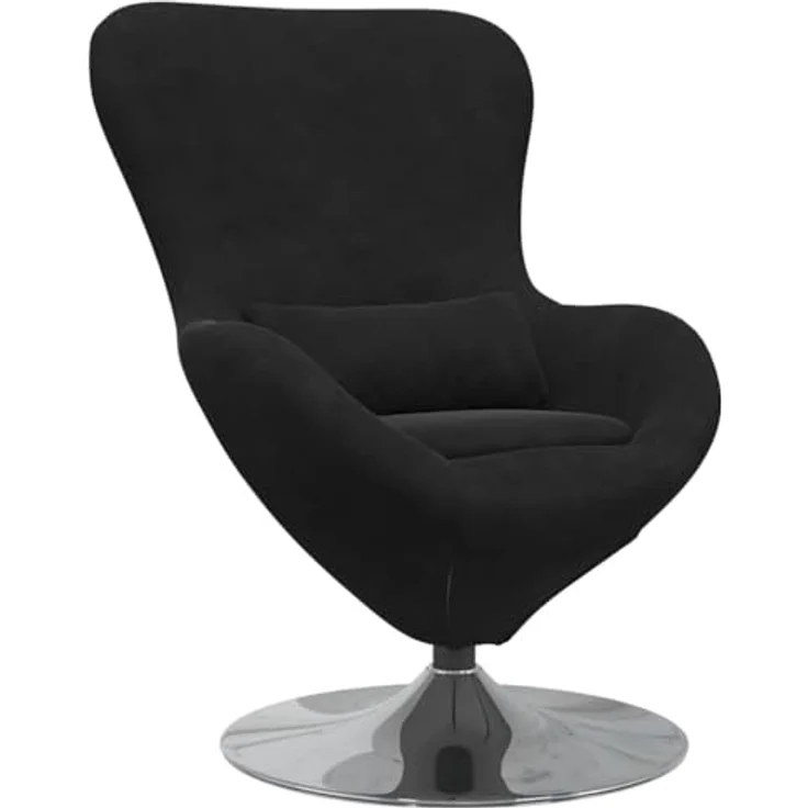vidaXL Eiersessel Schwarz Samt 42002730 – Bild 2