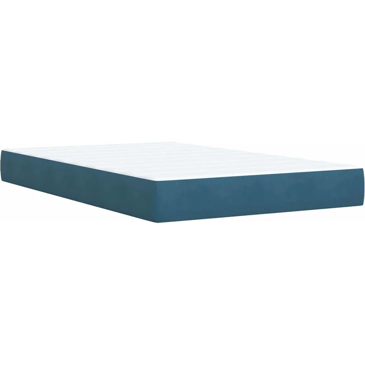 vidaXL Boxspringbett mit Matratze mit Kopfteil Blau 120 x 190 cm Samt 3451641 – Bild 6
