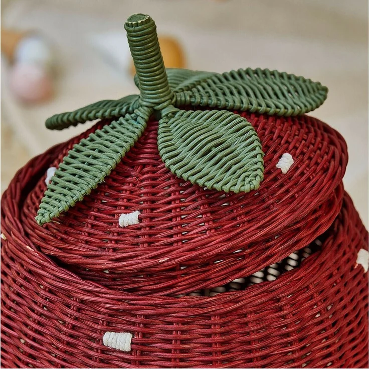 Mirabeau Dekokorb Erdbeerkorb Giggleberry rot/grün (kein Set, kein Set), Erdbeere, Frucht, Kids, Gefertigt aus Rattan – Bild 3