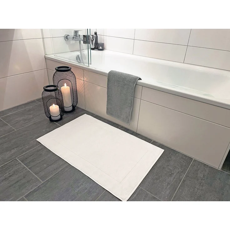 ZOLLNER Badematte, rutschhemmend, fußbodenheizunggeignet, 100% Baumwolle, rechteckig, Badematte, 100% Baumwolle, vom Hotelwäschespezialisten – Bild 2