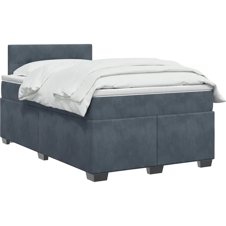 vidaXL Boxspringbett mit Matratze Dunkelgrau 120 x 190 cm Samt 3450675 – Bild 3