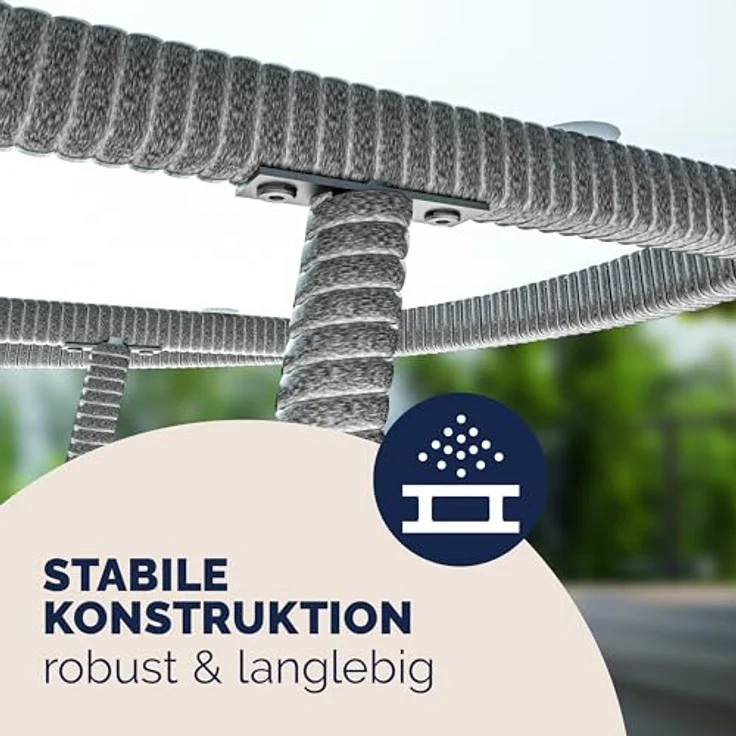 Casaria Gartentisch Ø 60 cm, Ø60cm Rund Glasplatte 80kg Belastbarkeit Wetterfest Stabil Outdoor – Bild 7