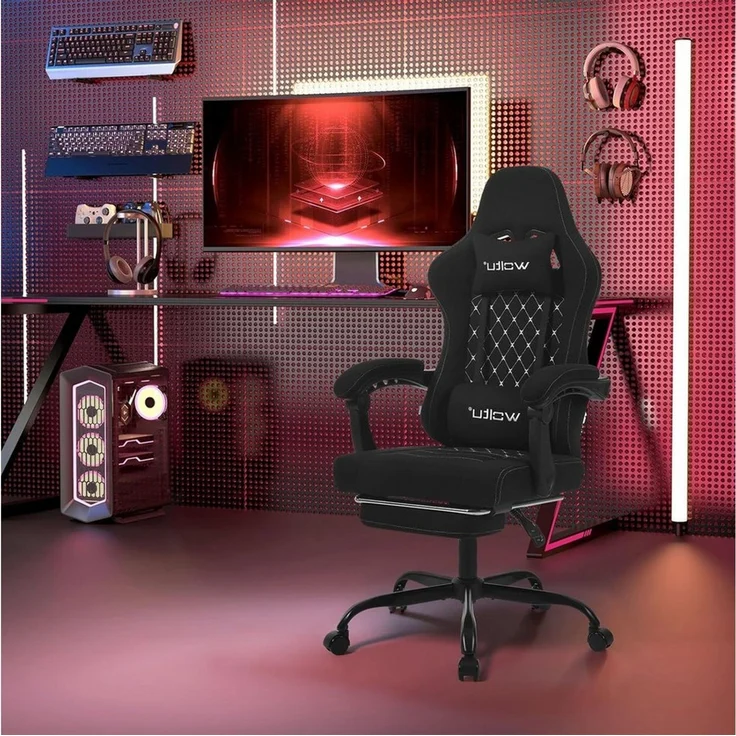 Woltu Gaming-Stuhl (1 St), mit Massagefunktion, ergonomisch, 150 kg, Netzstoff – Bild 3