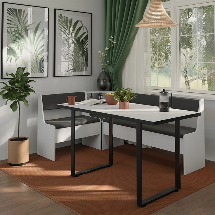 Eckbankgruppe Roman Weiß 120.1x180.1 cm Vicco – Bild 3