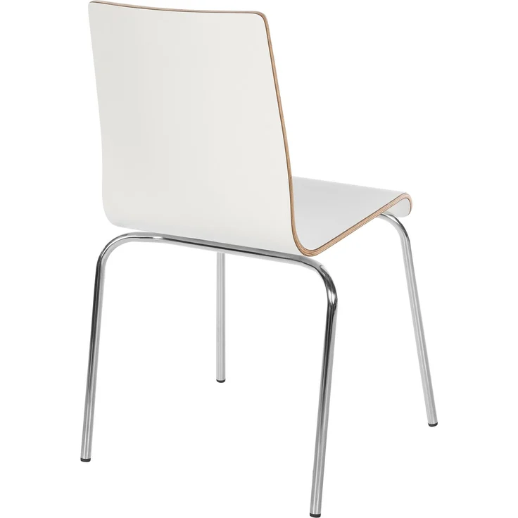 CLP 4er Set Stapelstühle Gahanna Formholz mit HPL-Laminat Stahlgestell bis 150 kg,Farbe:weiß – Bild 7