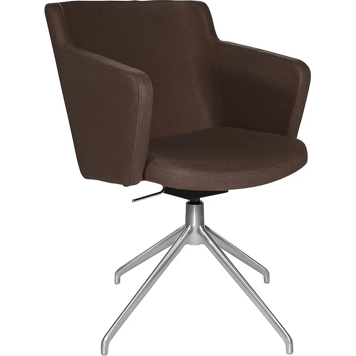 TOPSTAR | Besuchersessel SFH | 3D-Sitzgelenk und Aluminium-Fußkreuz | braun – Bild 1