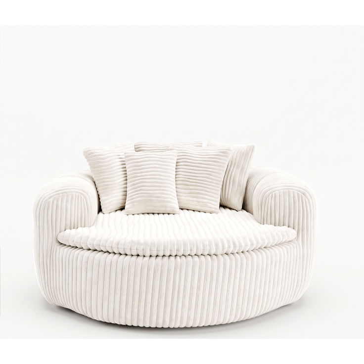 Abrihome Sitzsack mit Armlehnen und Rückenkissen, Beige, 145x133x59 cm – Bild 2