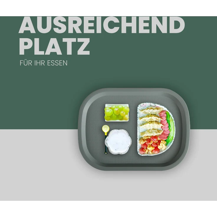Tablett Kunststoff - 37,7cm x 27,7cm Grün 4er-Pack – Bild 5