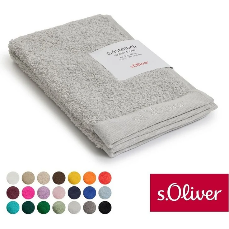 s.Oliver Handtuch, Walkfrottier (1-St), besonders weich und saugfähig, Hellgrau, 30x50 cm – Bild 1
