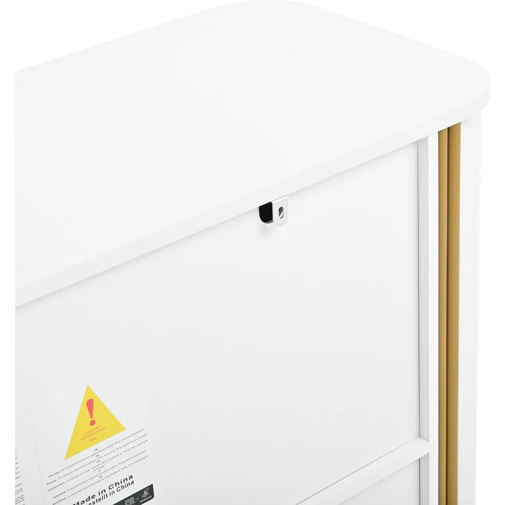Sideboard 160 x 35 x 80,5 cm aus MDF mit Bogenrelief und Push-to-Open-Türen – Bild 8