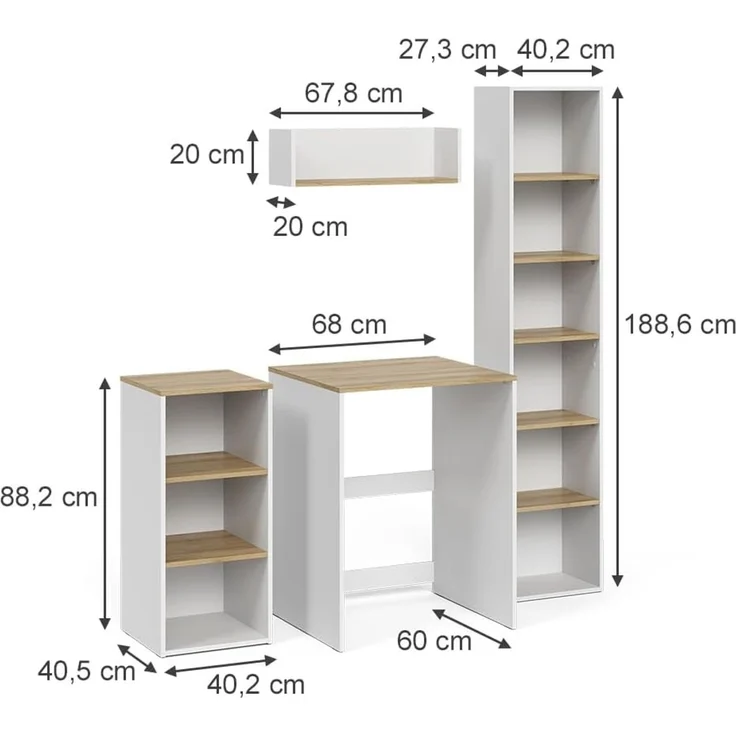 Badmöbel-Set Viktor Weiß/Artisan-Eiche 4-teilig Vicco – Bild 2