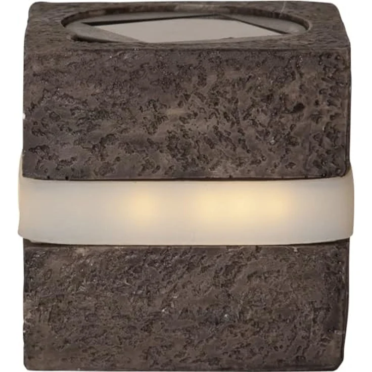 LED-Solar-Dekoration "Stonecube", 2 Stück, grau – Bild 4