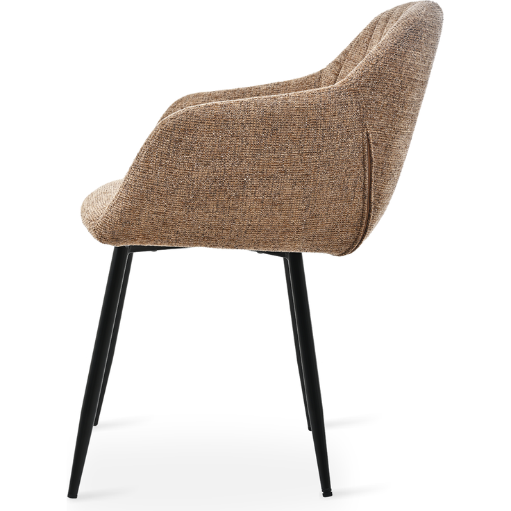 GOEURVANT 711 Esszimmerstühle 4er-Set mit Armlehnen, Chenille - Kaffee – Bild 5