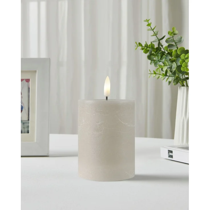 Eglo LED Kerze Leskino warmweiß 10 x Ø 7,5 cm taupe