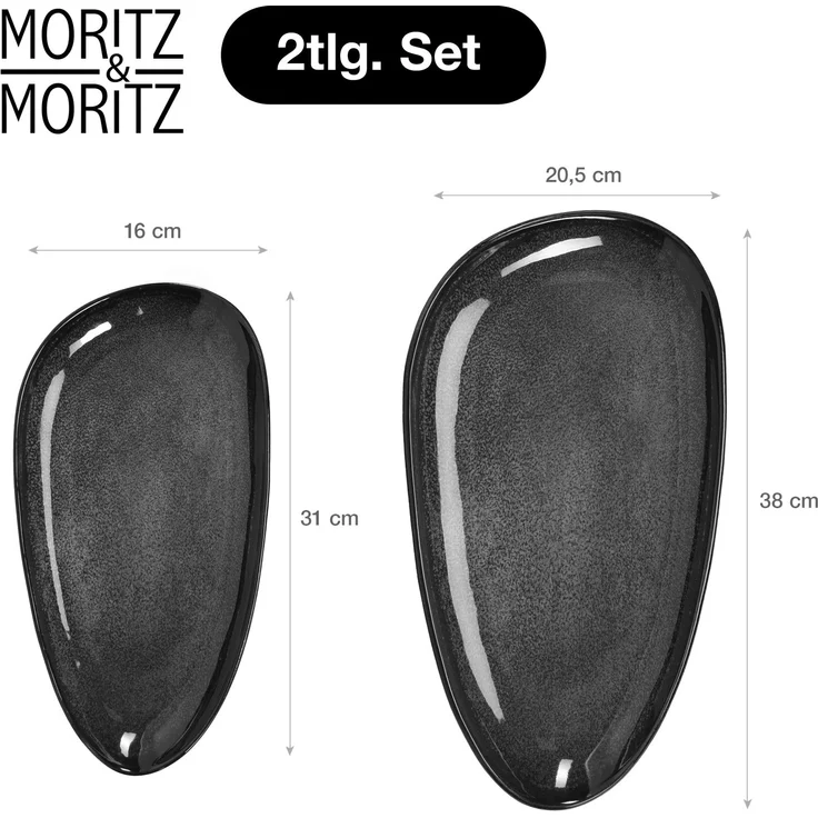 Moritz & Moritz VIDA Servierteller 2 tlg. anthrazit – Bild 2