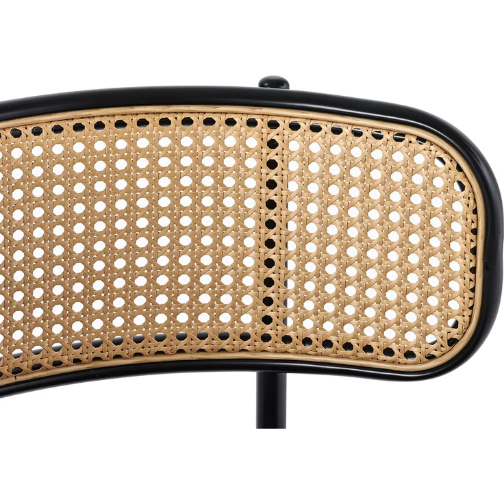 Merax Samt-Esszimmerstuhl (2 St), 2er Set Rattanstuhl Polsterstuhl Rattan-Freizeitstuhl, Wohnzimmerstuhl Samt mit Rückenlehne, Schwarz – Bild 9