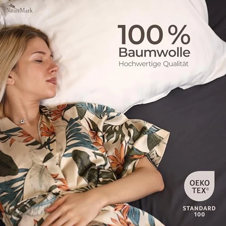 GREEN MARK Textilien Klassische Bettlaken | Betttuch | Laken | Leintuch | Haustuch 100% Baumwolle ohne Gummizug vielen Größen und Farben Größe: 180x275 cm, anthrazit grau – Bild 4