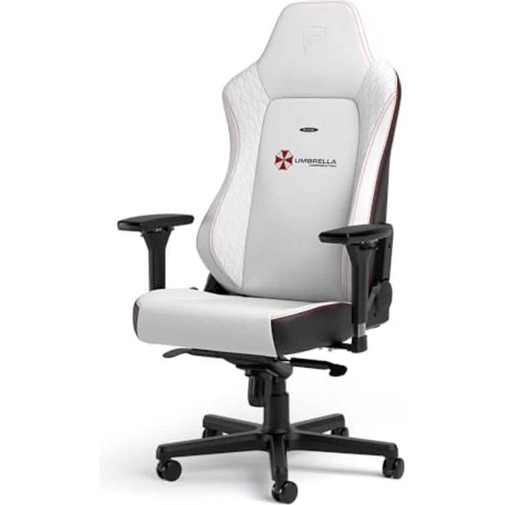 noblechairs HERO Gaming Stuhl - Resident Evil Umbrella Edition, PU-Kunstlederbezug in Schwarz und Weiß, ergonomisch verstellbar, bis 150 kg belastbar – Bild 1