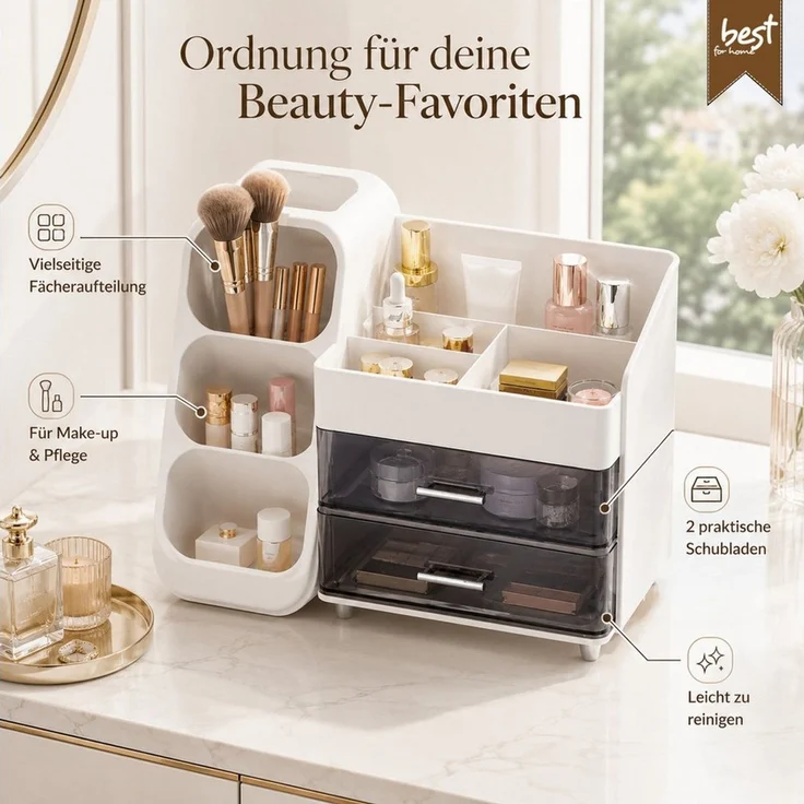 Best for Home Make-Up Organizer Make up Kosmetik Organizer mit Schubladen – Bild 2