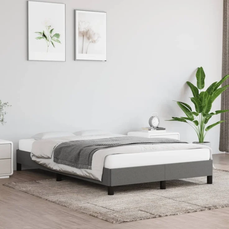 vidaXL Polsterbett, Stoff, 25,0 cm, Dunkelgrau, 120x190 cm – Bild 1