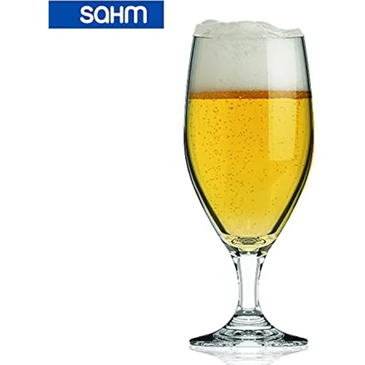 SAHM Bierglas Vienna Pokal Biergläser 0,3 Liter 6 STK Biertulpe, Edles Glas – Bild 6
