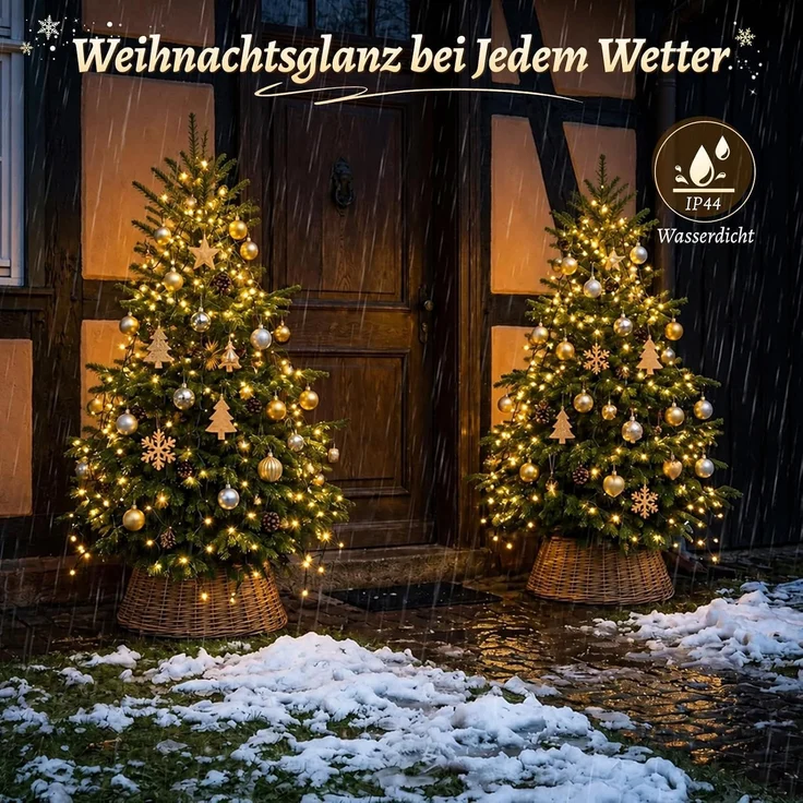 SALCAR 1,5m Weihnachtsbaum Lichterkette mit Ring und 8 Girlanden, 200er LED – Bild 4