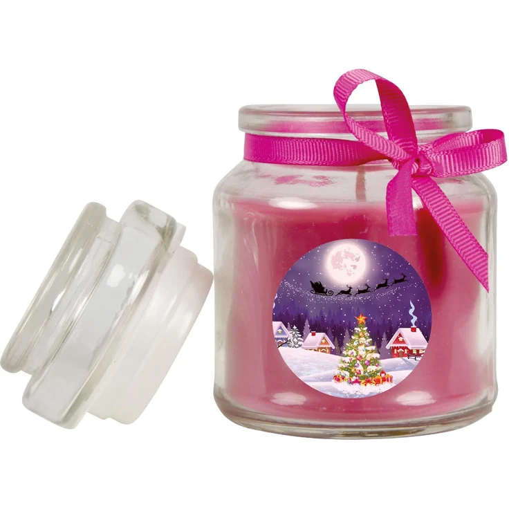 Duftkerze im Glas - Weihnachten Lila - Bonbon 120gr ( 30h ) – Bild 3