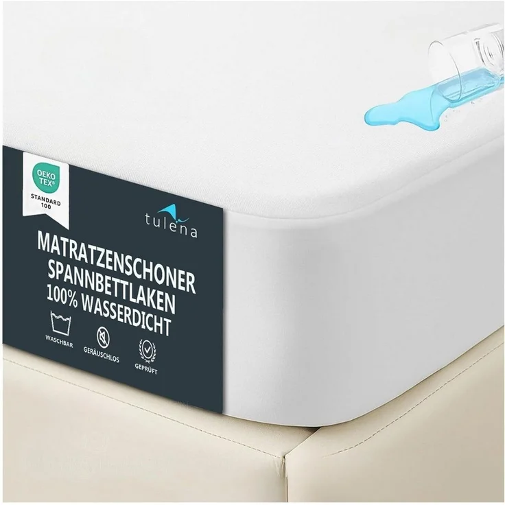 Matratzenschoner Wasserdichter Spannbettlaken Waschbar Matratzenauflage TULENA, Größe 60x120, Jersey – Spannbettlaken, Oeko-TEX Zertifiziert – Bild 1