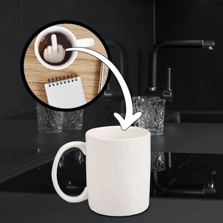 Mad Monkey Tasse Scherztasse mit Mittelfinger, Pranktasse, Mad Monkey – Bild 4