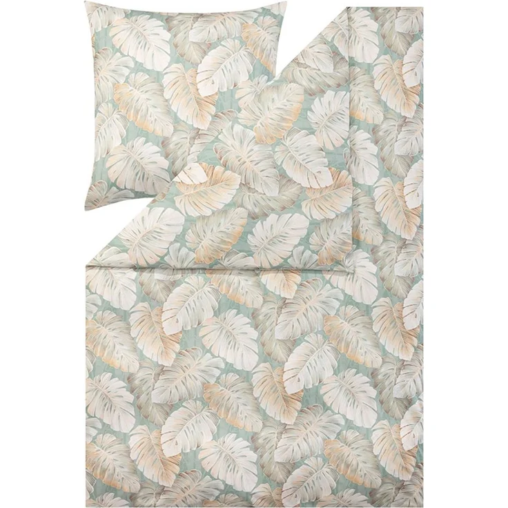 Estella Interlock Jersey Bettwäsche Rabea 6301-550 Tropenblatt 135x200 – Bild 1