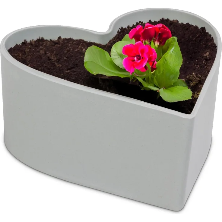 matches21 HOME & HOBBY Blumentopf Herz Pflanzschale Vintage hell-grau 15 x 15 cm Grabschmuck (1 St), Outdoor Blumen-Schale als Garten-Deko wetterfeste Grabschale