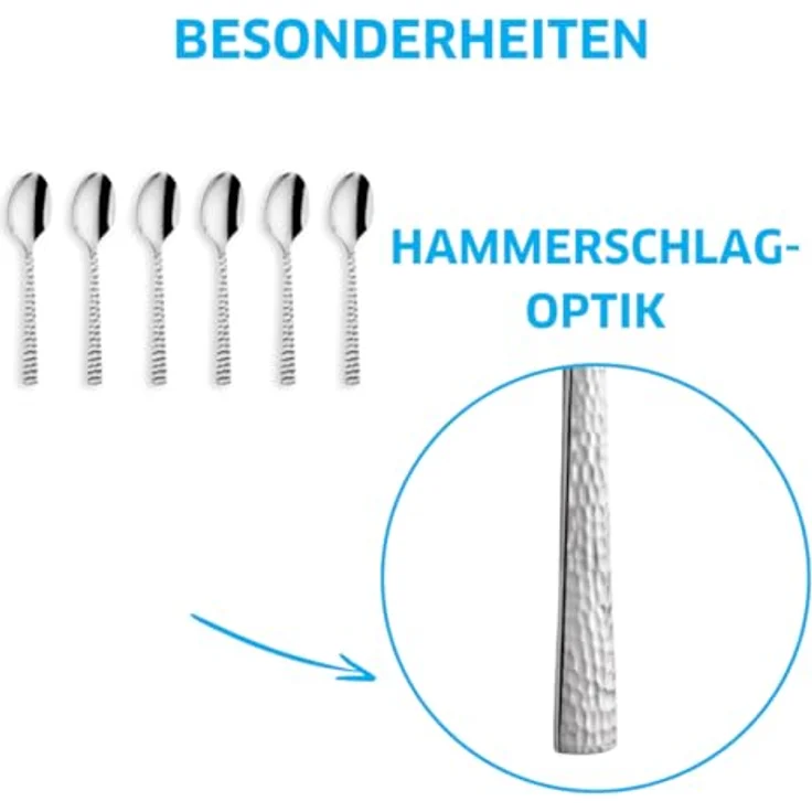 Amefa FELICITY Kaffeelöffel Set 6-teilig gehämmert – Bild 5