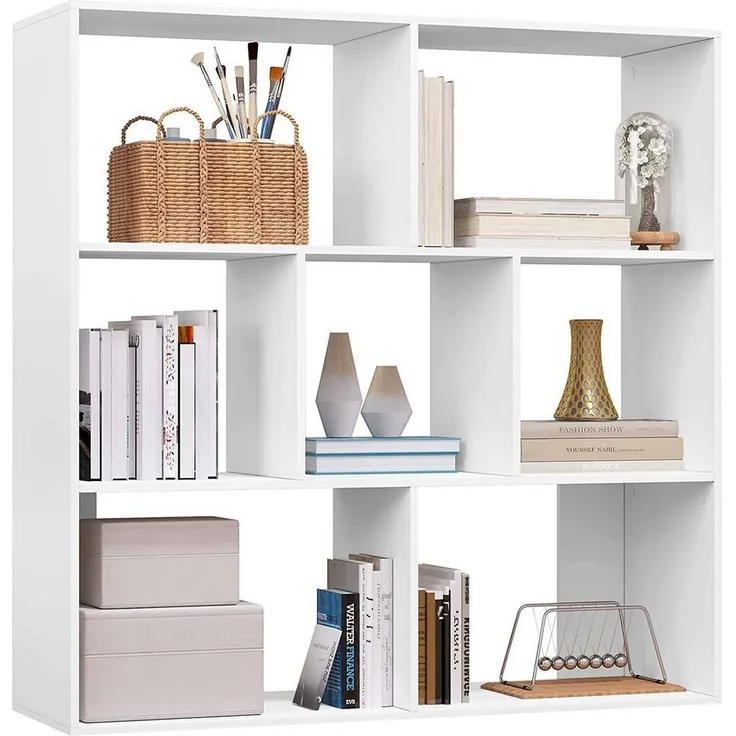 EUGAD Bücherregal, 1-tlg, Würfelregal mit 7 Fächern, Raumteiler 100x100x30 cm