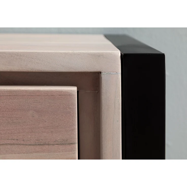 Highboard Akazie / Altholz 130x40x140 natur lackiert DENVER #100 – Bild 5