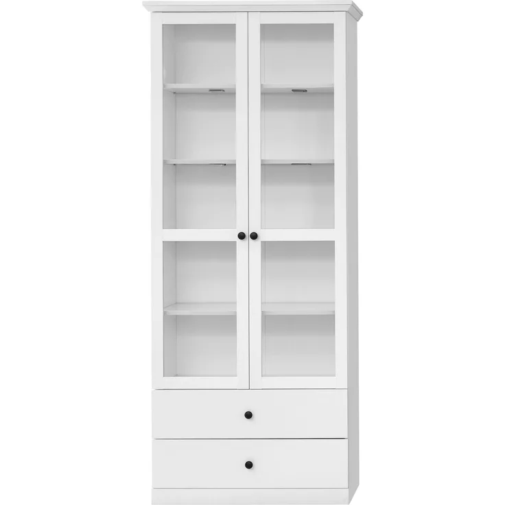 Vitrine 'Baxter', Holz weiß, 196 x 41 x 81 cm