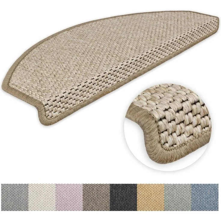 Metzker® Stufenmatte Stufenmatten Göteborg Halbrund, halbrund, Höhe: 8 mm, 15 Stück - Hellbraun – Bild 1