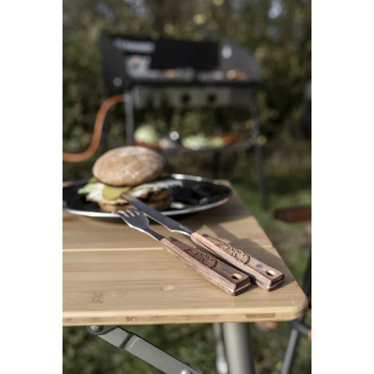 Petromax Camping Besteck 5-teiliges Besteck-Set aus Edelstahl und Walnussholz – Bild 7