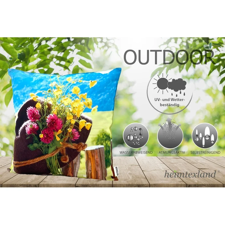 heimtexland Â® Outdoorkissen Lotus Effekt 45x45 Garten Dekokissen Wasserabweisend Outdoor Lounge Deko Kissen Typ742 Alpen Hut – Bild 3
