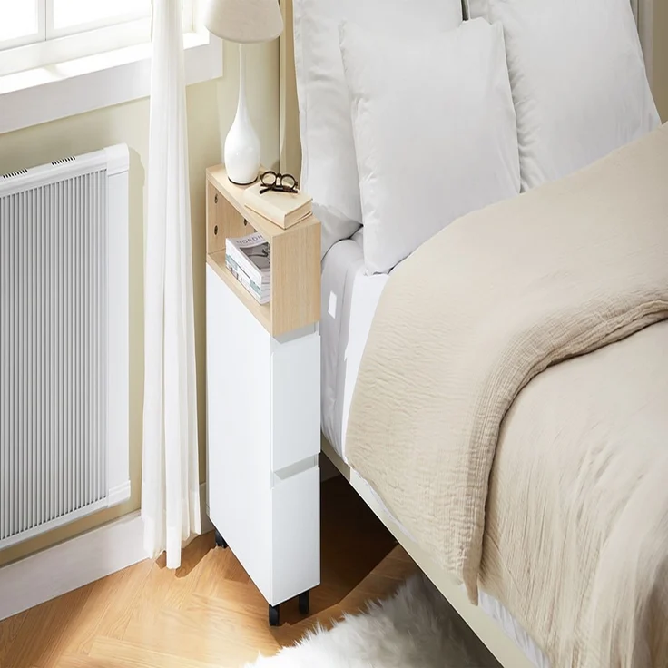 SoBuy FBT155-WN Nachttisch, Spanplatte, Melamin, Weiß, 50 x 61 x 20 cm – Bild 2