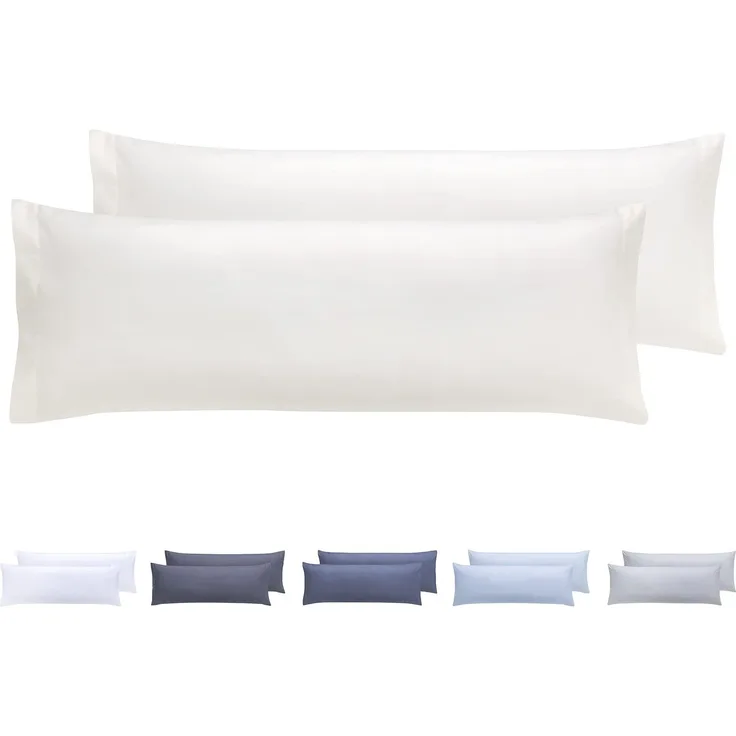 Kissenbezüge, extra weiche Mikrofaser, hypoallergen, Set mit 2 Kissenbezügen 90X40 cm Beige