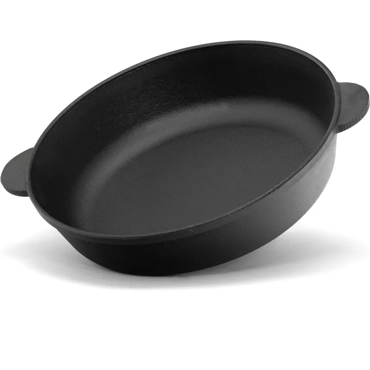 Gusseisenpfanne 24 cm Bräter Schmortopf aus Gusseisen zwei Griffe Servierpfanne Schmorpfanne