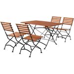 Schlossgarten Gartenmöbel Set 5tlg, Klappstühle & 120 x 80 cm