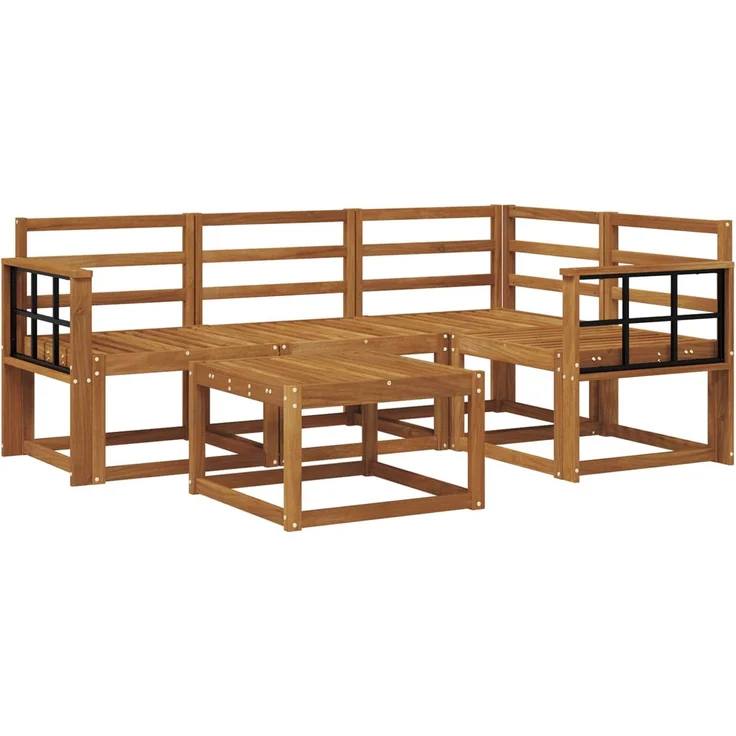 vidaXL Outdoor-Sofagarnitur 5 stk. 4-Sitzer Natur Massivholz Akazie 3366367 – Bild 2