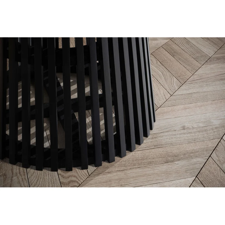 FINEBUY Esstisch FB98620 (120x120x77 cm Mango Massivholz Schwarz Rund), Esszimmertisch Klein, Holztisch Esszimmer Modern – Bild 5