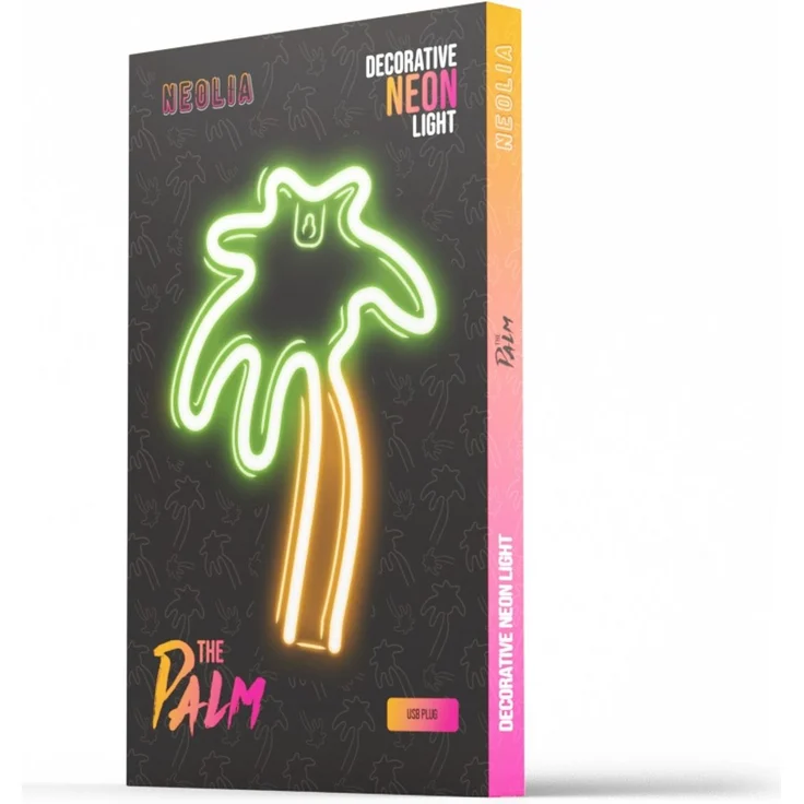 Neon LED Zeichen Licht USB LED Licht Home Leuchtschild Nachtlicht Palme-Grün/Orange – Bild 2