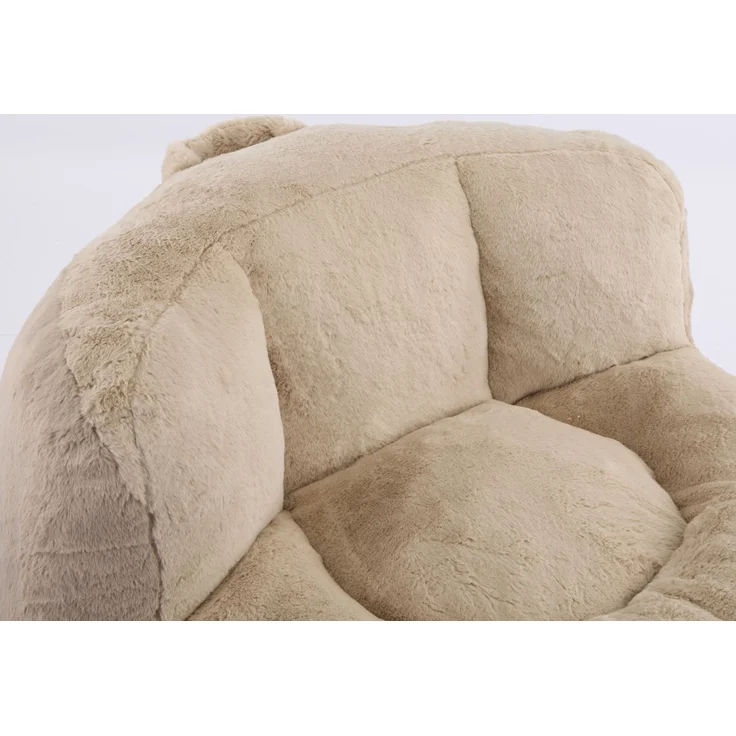DESVIAE Sitzsack 106 x 110 x 77 cm Mehrfarbig aus Kunstfell – Schaumstoffflocken, Tragegriff – Bild 5